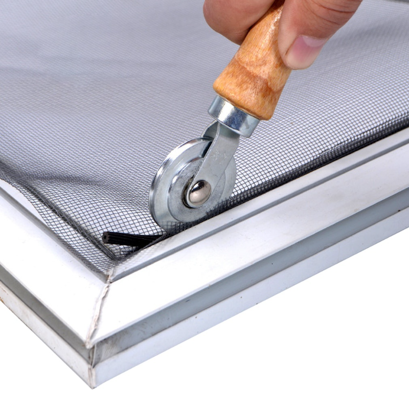 Screen Alignment Tool - Wooden Handle and Steel Wheels Rolling