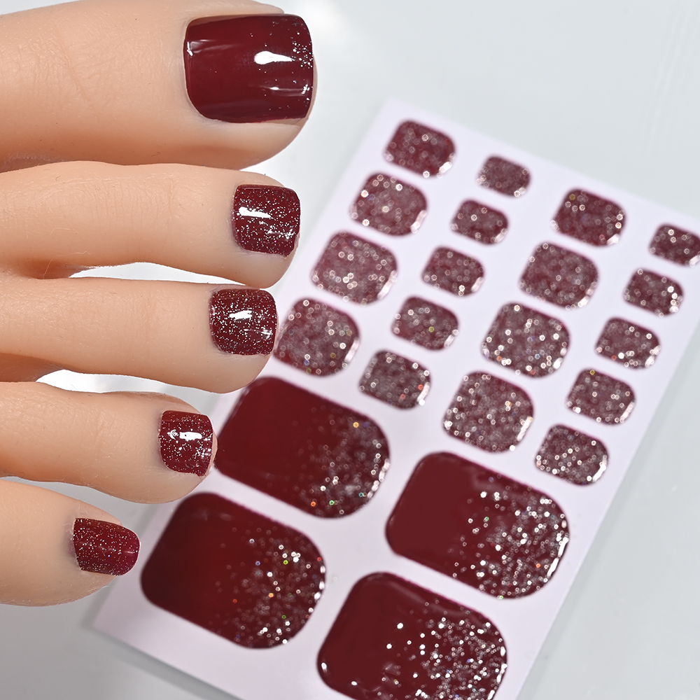 22tips Glitter Toe Nail Sticke – обзор и цена Full Cover Adhesive