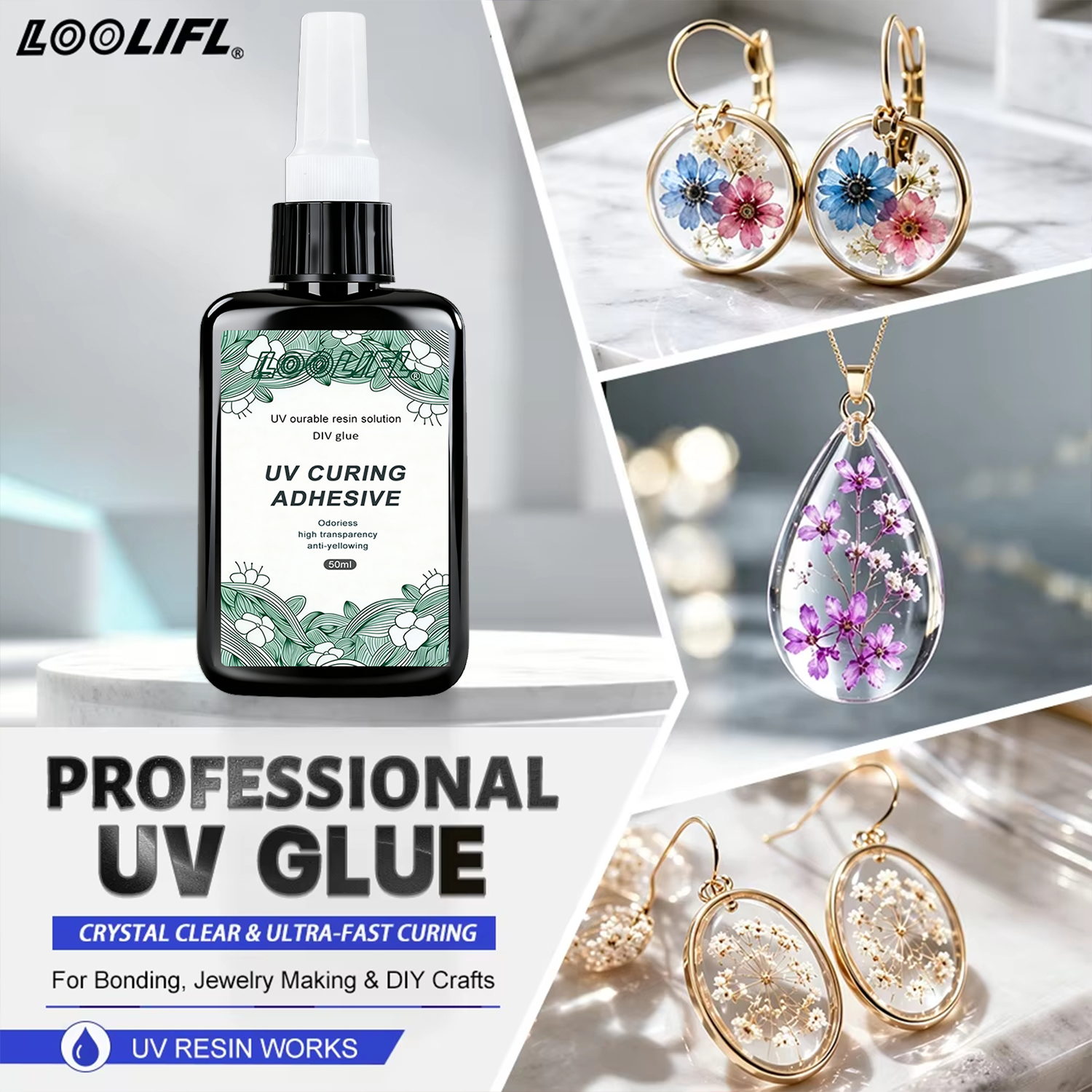 LOOLIFL New Strong 50ml UV Glu – обзор и цена Liquid Uv Glue Kit