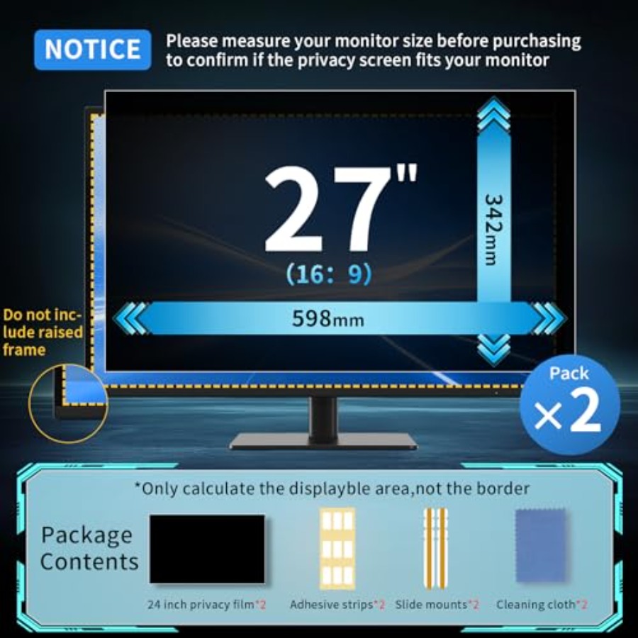 2 Pack 27 Inch Curved Computer – обзор и цена Privacy Filter 2Pack