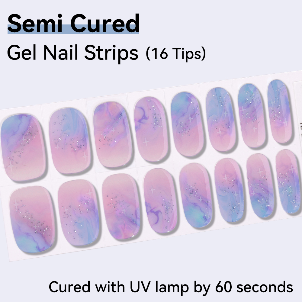 Semi-Cured Gel Nail Strips 16  – обзор и цена Full Cover Adhesive