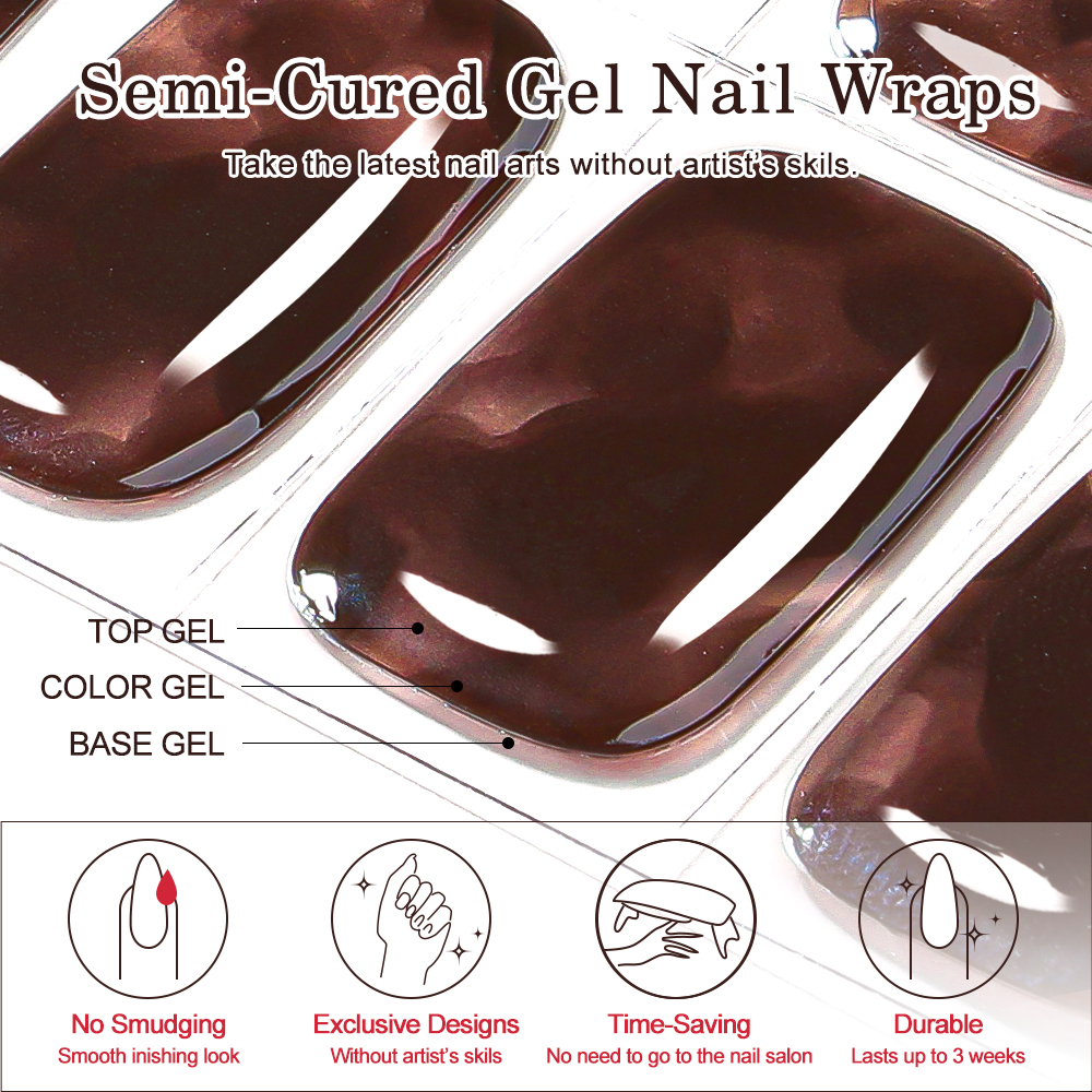 Semi-Cured Gel Nail Strips 16  – обзор и цена Full Cover Adhesive